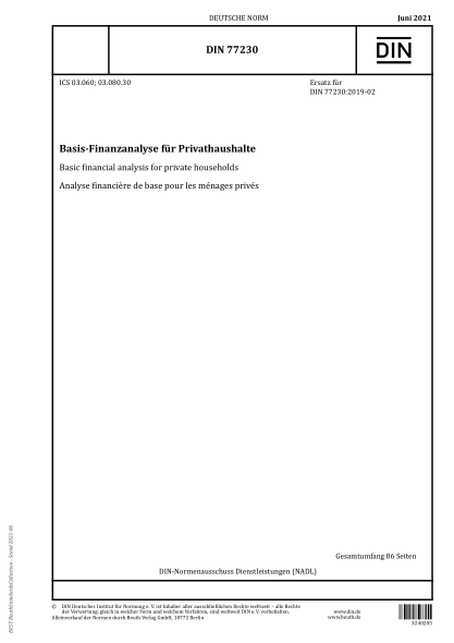DIN 77230-2021Basic financial analysis for private households