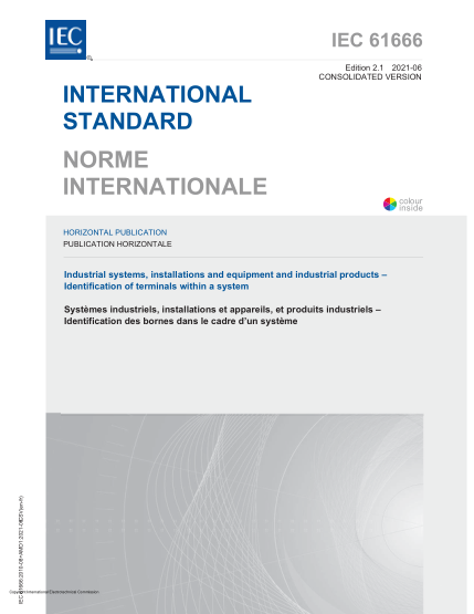 IEC 61666-2010+Amd 1-2021Industrial systems, installations and equipment and industrial products - Identification of terminals within a system