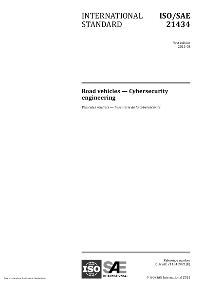 ISO/SAE 21434-2021道路車輛  網(wǎng)絡安全工程Road vehicles — Cybersecurity engineering