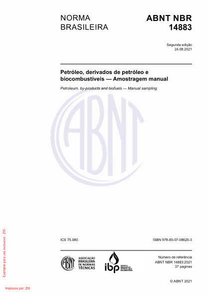 ABNT NBR 14883-2021Petroleum, by-products and biofuels - Manual sampling