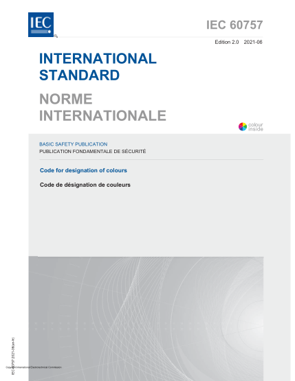 IEC 60757-2021Code for designation of colours