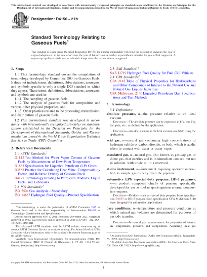 ASTM D4150-2021bStandard Terminology Relating to Gaseous Fuels