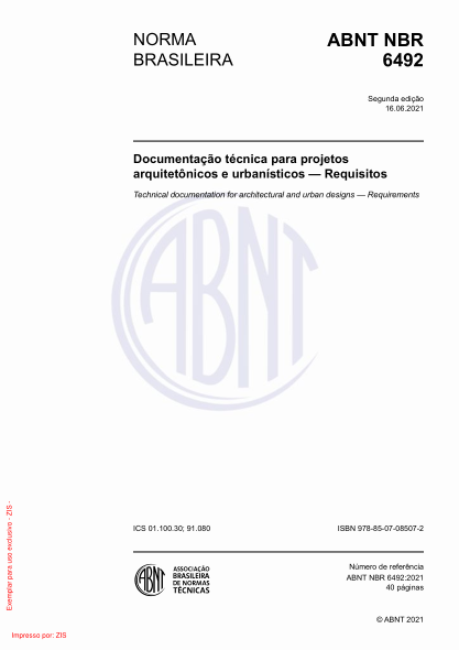 ABNT NBR 6492-2021Technical documentation for architectural and urban designs - Requirements