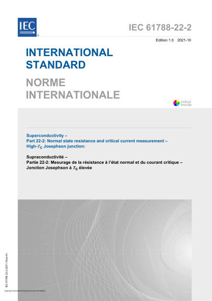 IEC 61788-22-2-2021Normal state resistance and critical current measurement - High-