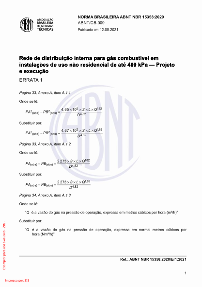ABNT NBR 15358-2020/Errata 1-2021