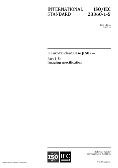 ISO/IEC 23360-1-5-2021Linux Standard Base (LSB) — Part 1-5: Imaging specification