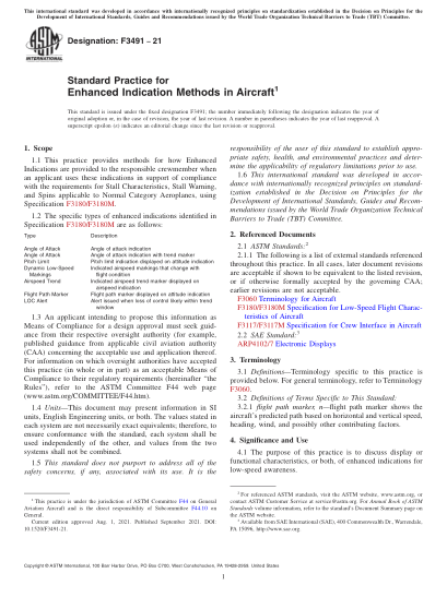 ASTM F3491-2021飛機(jī)信號增強(qiáng)方法的標(biāo)準(zhǔn)實(shí)施規(guī)范Standard Practice for Enhanced Indication Methods in Aircraft