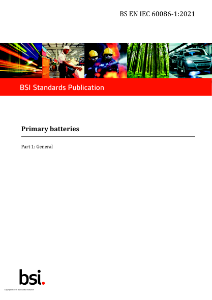 BS EN IEC 60086-1-2021Primary batteries. General