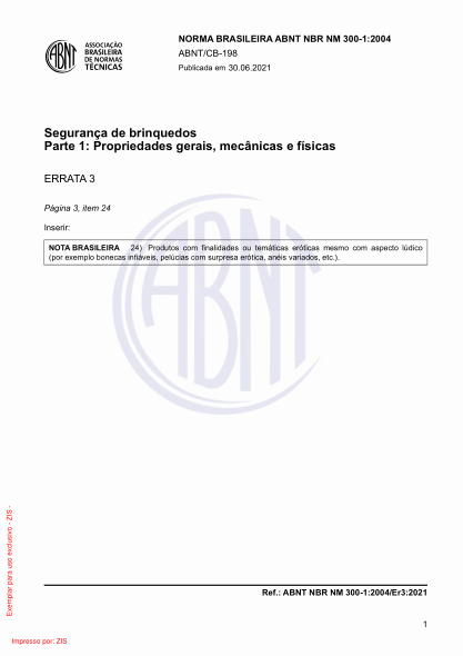 ABNT NBR NM 300-1-2004/Errata 3-2021