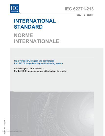 IEC 62271-213-2021High-voltage switchgear and controlgear - Part 213: Voltage detecting and indicating system