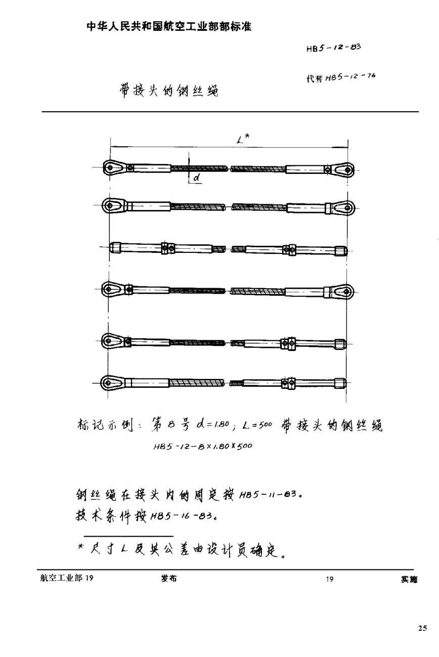HB 5-12-1983帶接頭的鋼絲繩