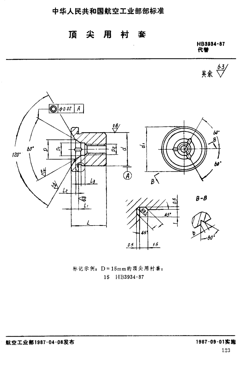 HB 3934-1987頂尖用襯套