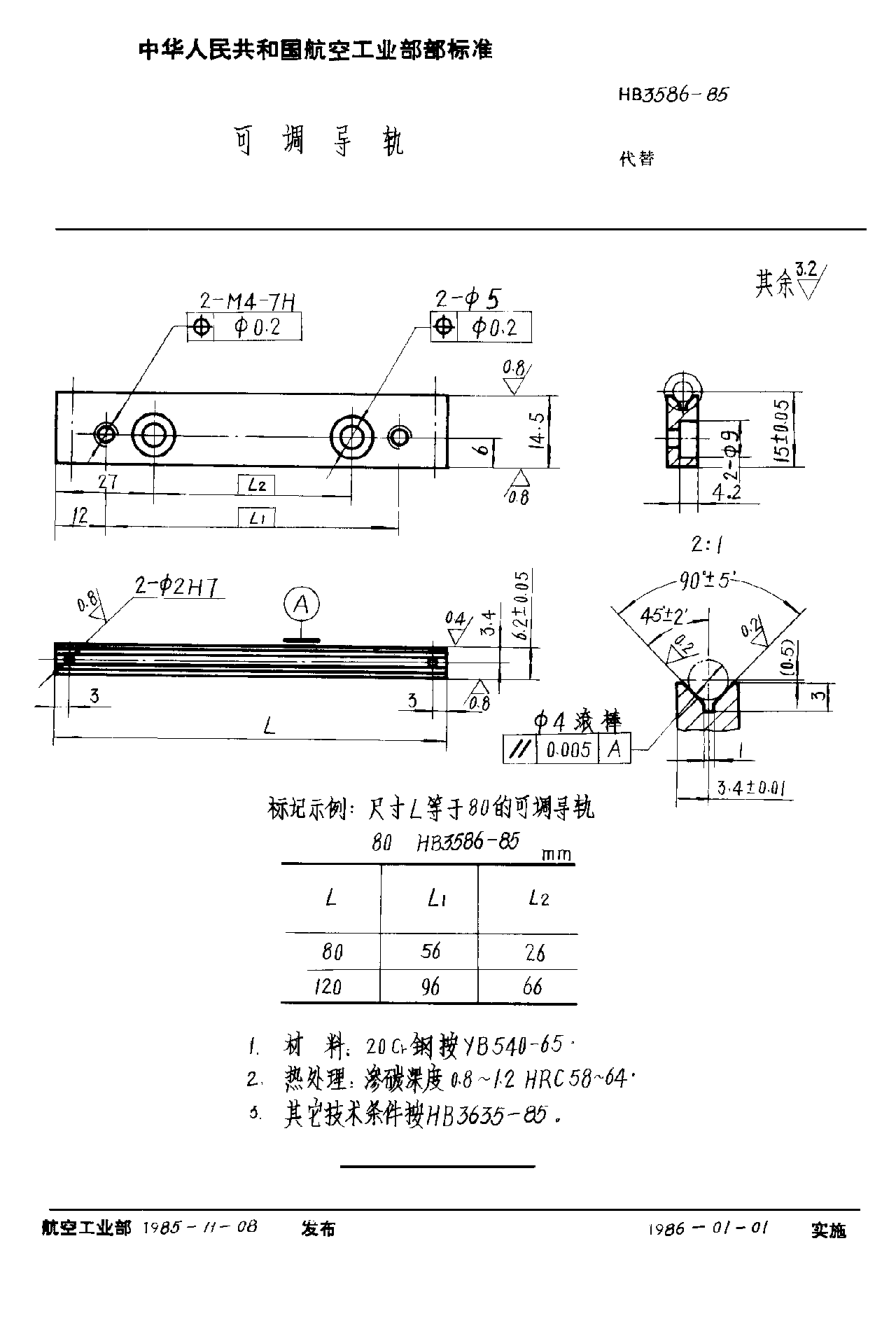HB 3586-1985可調(diào)導(dǎo)軌