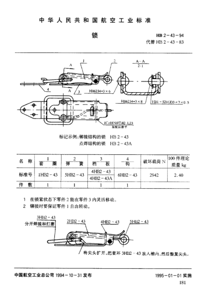 HB 2-43-1994鎖