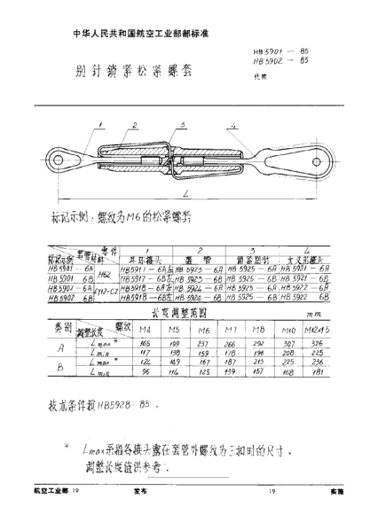 HB 5902-1985別針鎖緊松緊螺套
