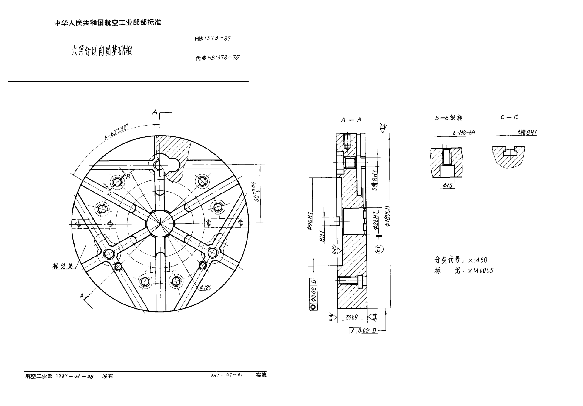 HB 1378-1987六等分切向圓基礎板