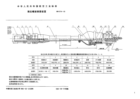 HB 6704-1993推拉螺旋鋼索裝置