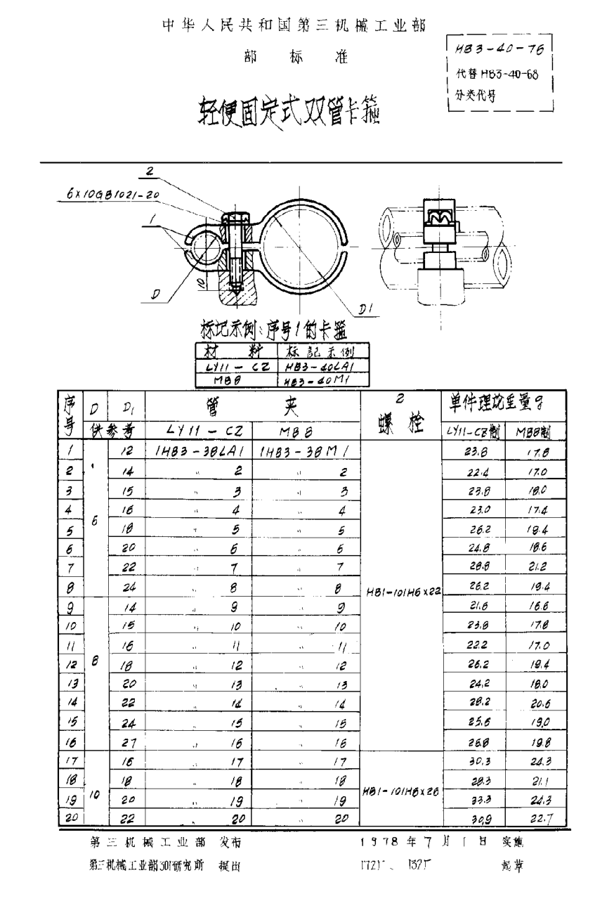 HB 3-40-1976輕便固定式雙管卡箍