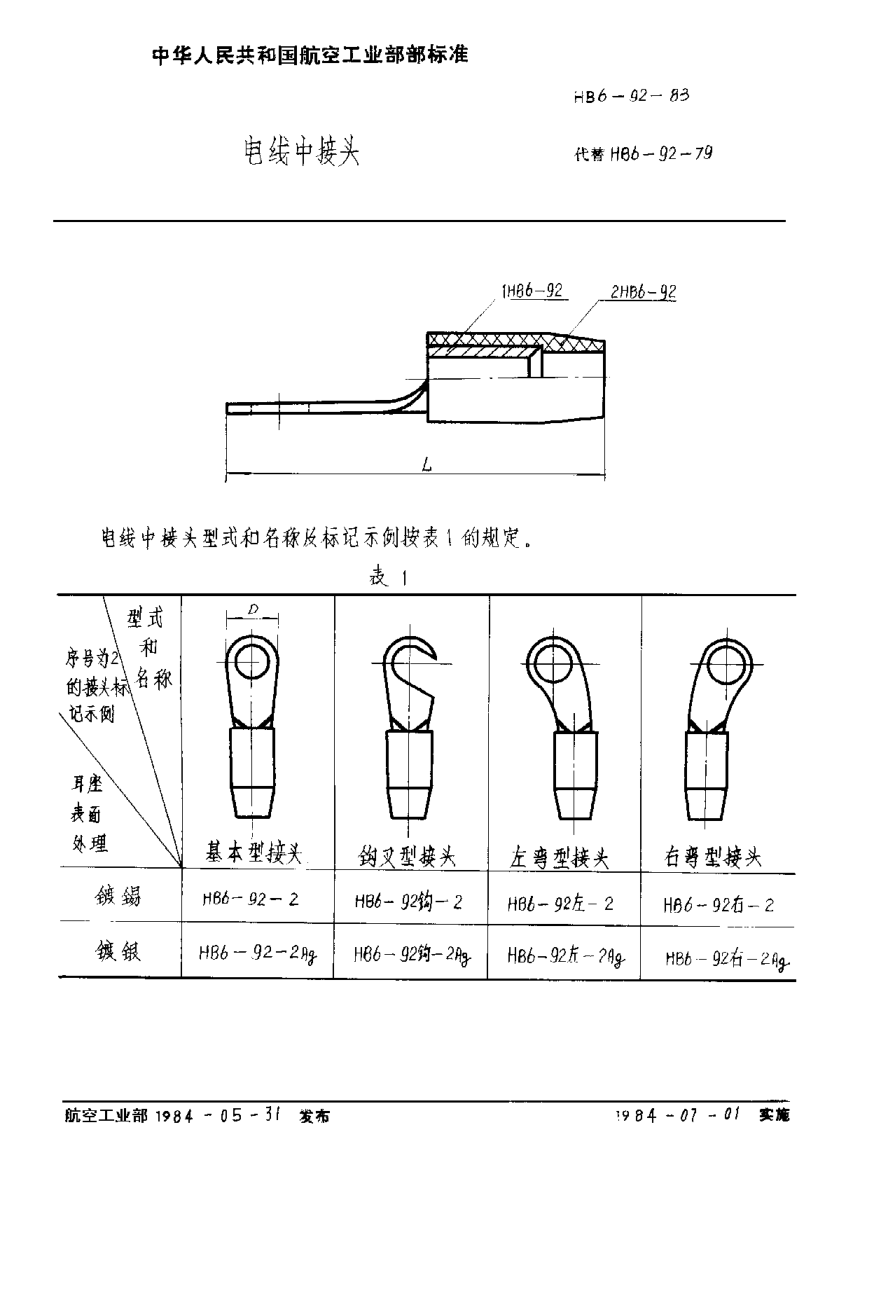 HB 6-92-1983電線中接頭