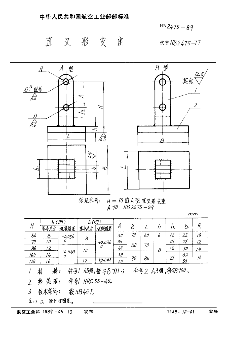 HB 2475-1989直叉形支座