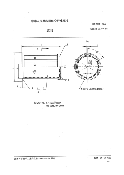 HB 2979-2000濾網(wǎng)