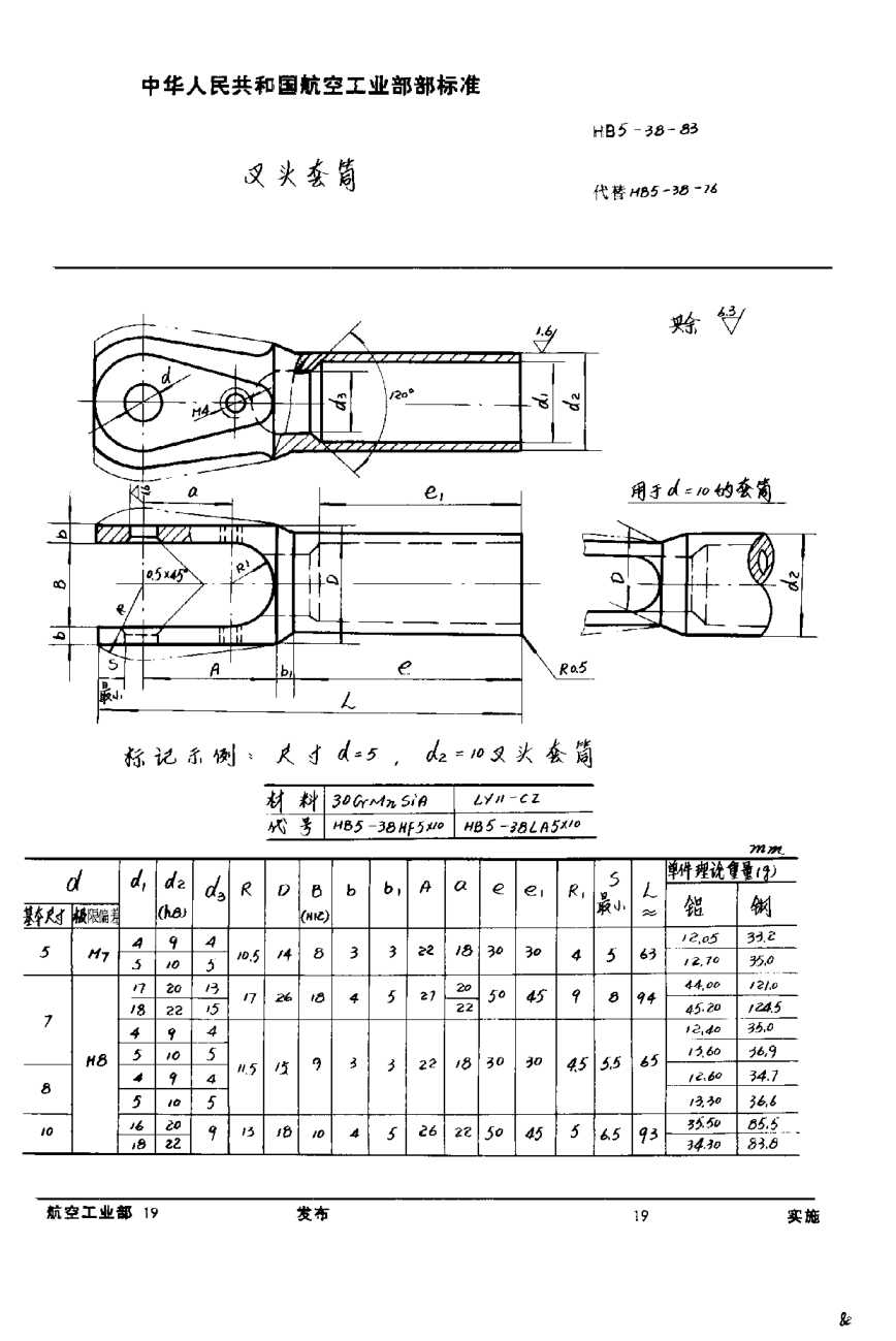 HB 5-38-1983叉頭套筒