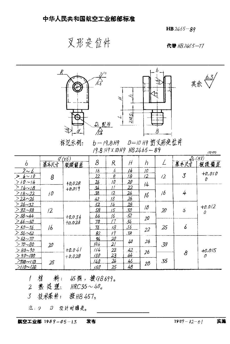 HB 2465-1989叉形定位件