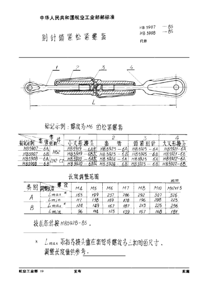 HB 5908-1985別針鎖緊松緊螺套
