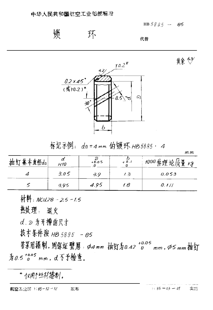 HB 5895-1985鎖環(huán)