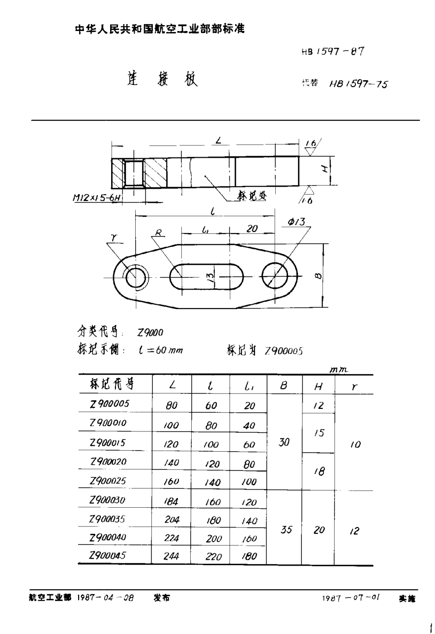HB 1597-1987連接板