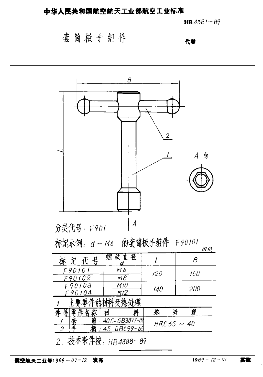 HB 4381-1989套筒扳手組件