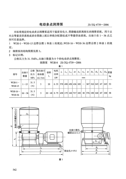 JB/ZQ 4739-2006電動(dòng)多點(diǎn)潤(rùn)滑泵