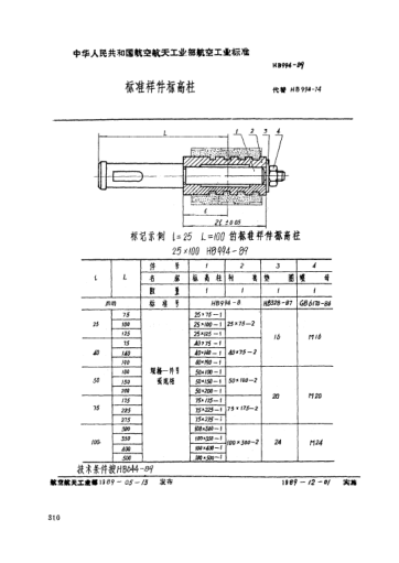 HB 994-1989標(biāo)準(zhǔn)樣件標(biāo)高柱