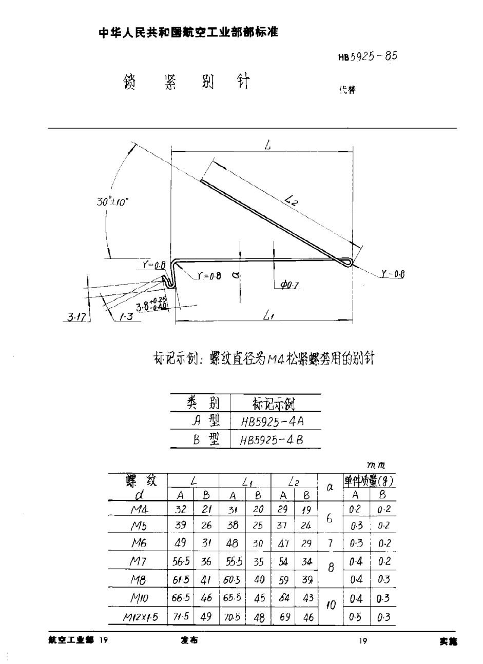 HB 5925-1985鎖緊別針