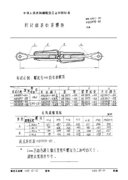HB 5898-1985別針鎖緊松緊螺套
