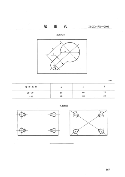 JB/ZQ 4791-2006起重孔