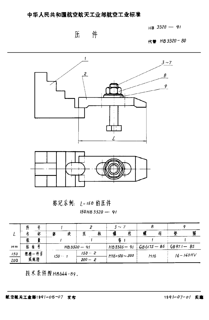 HB 3320-1991壓件