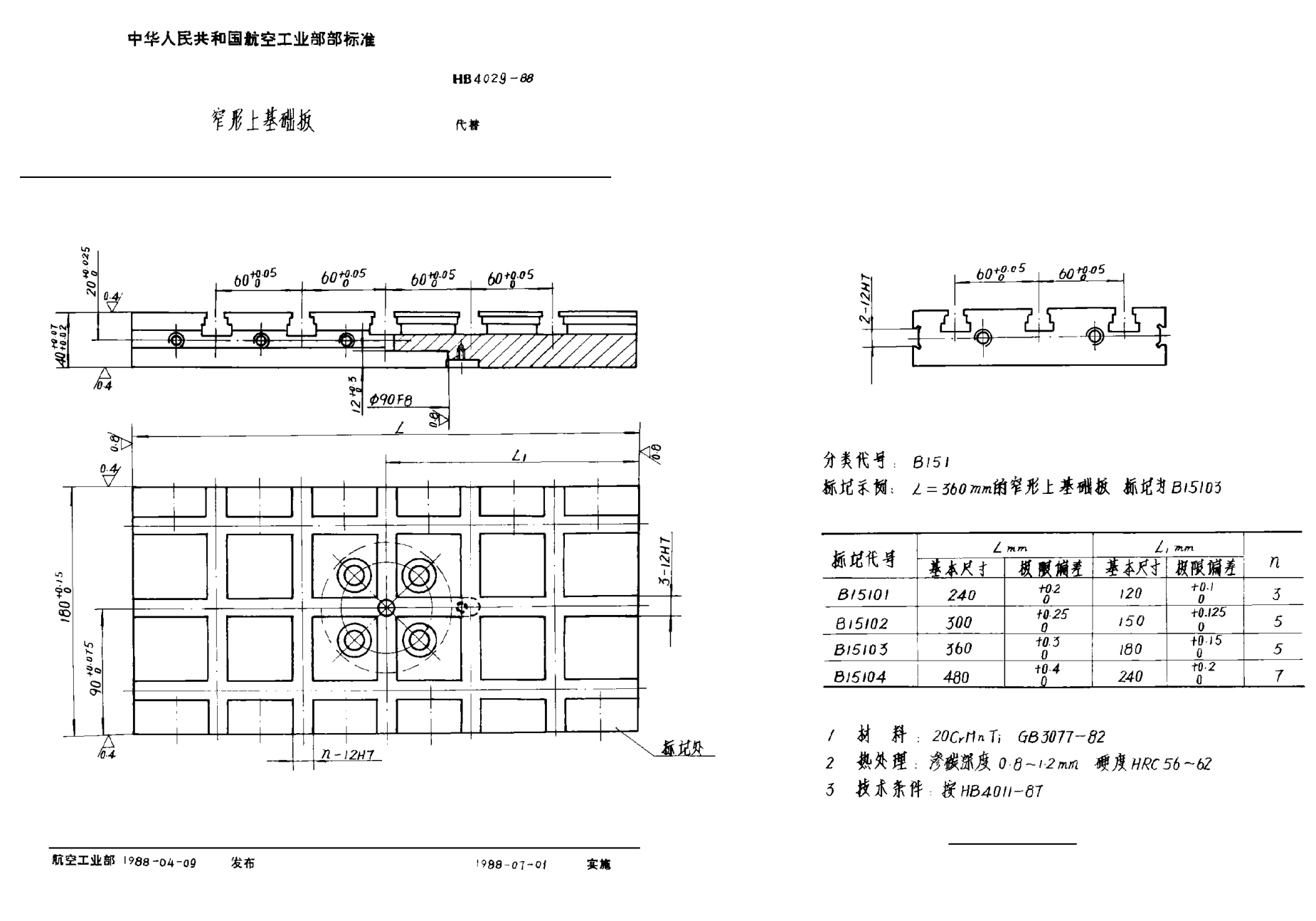HB 4029-1988窄形上基礎(chǔ)板
