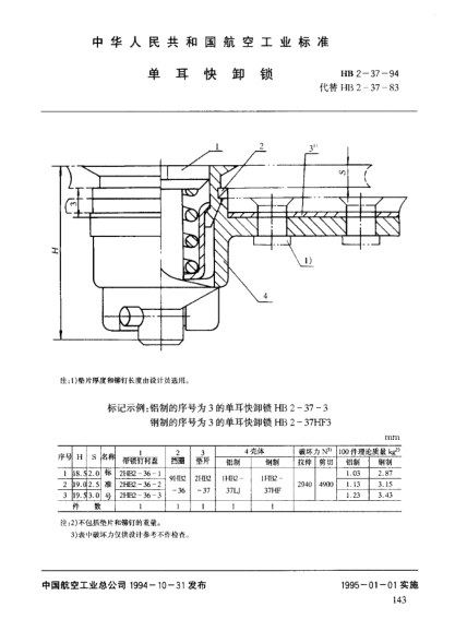 HB 2-37-1994單耳快卸鎖