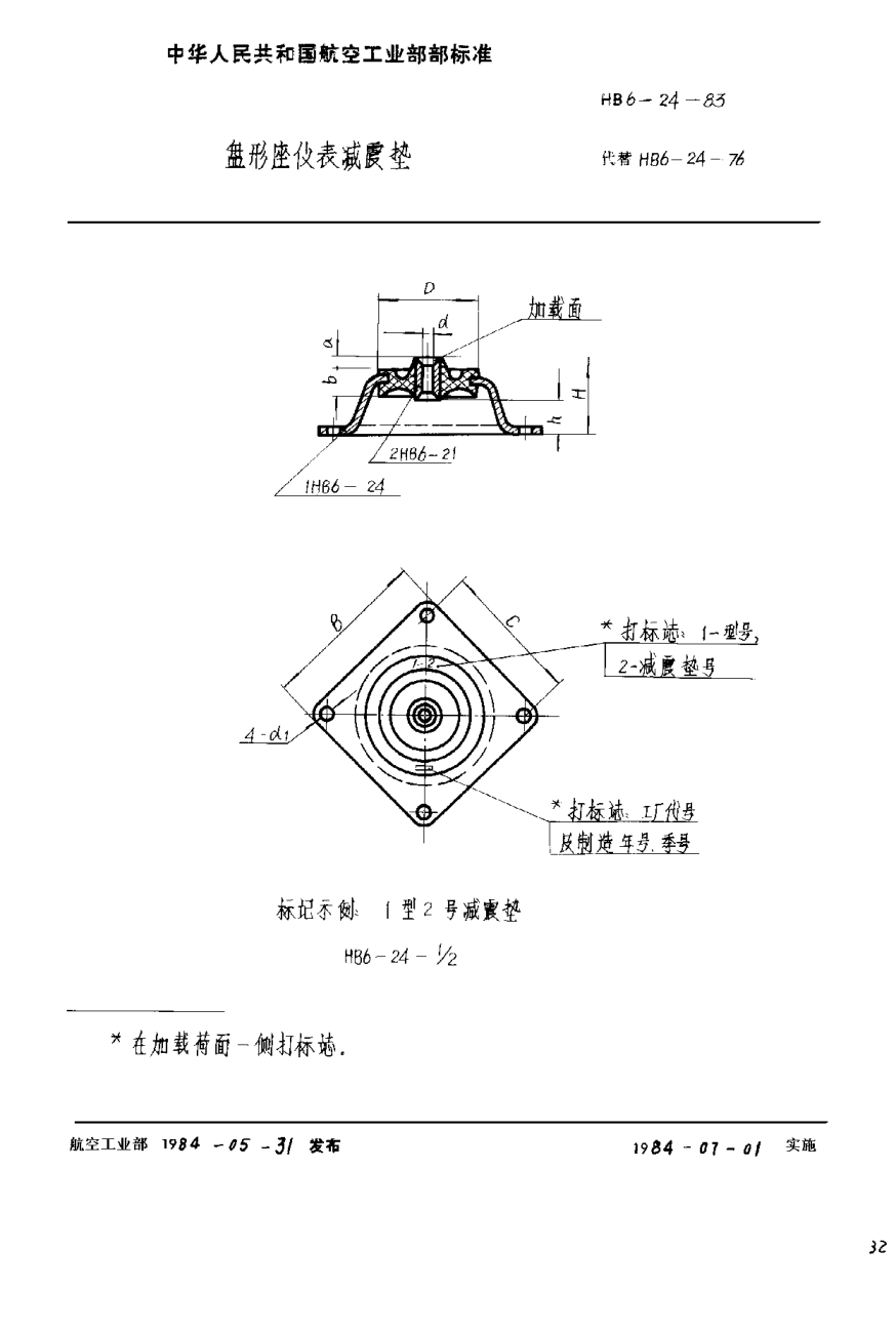 HB 6-24-1983盤形座儀表減震墊