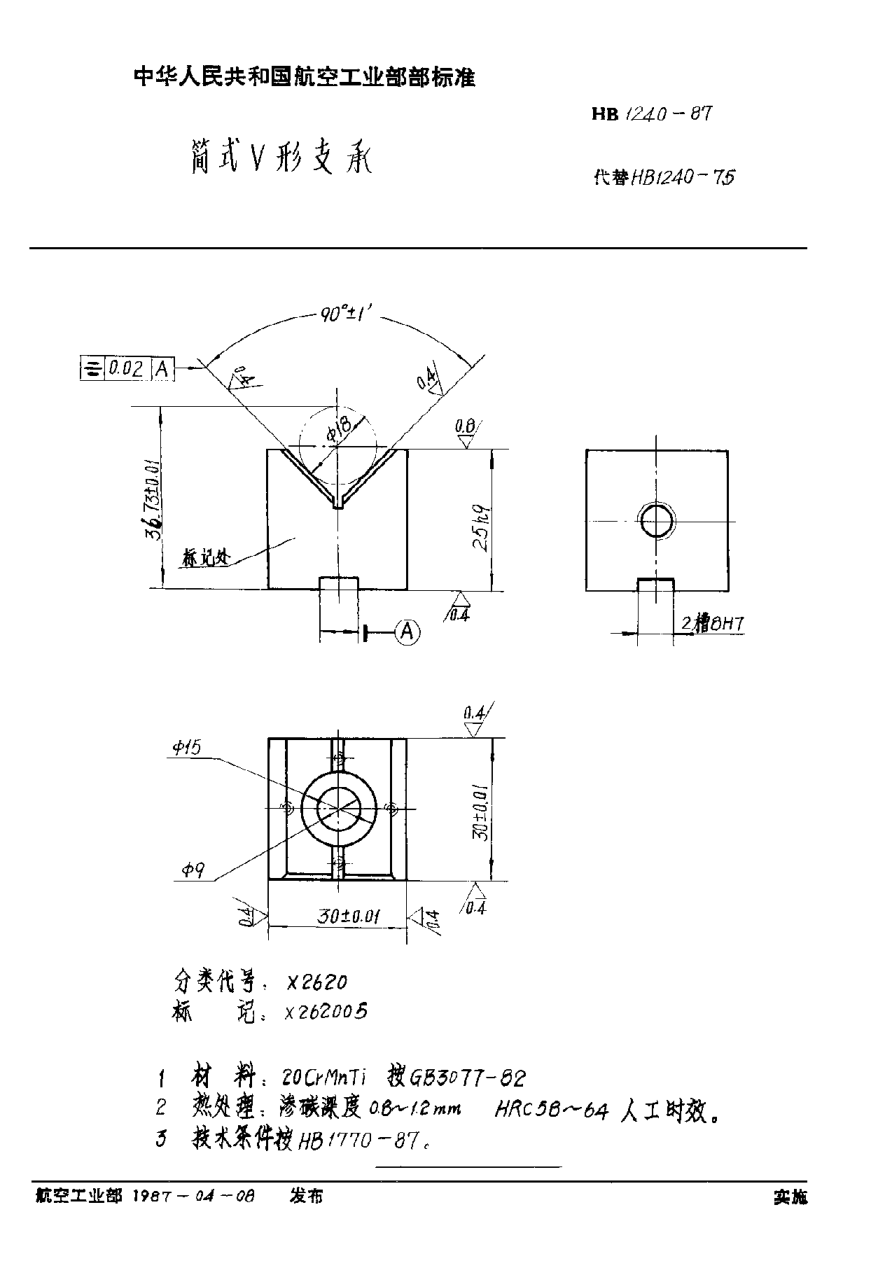 HB 1240-1987簡式Ｖ形支承