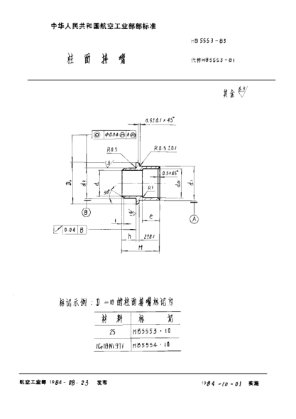 HB 5554-1983柱面接嘴