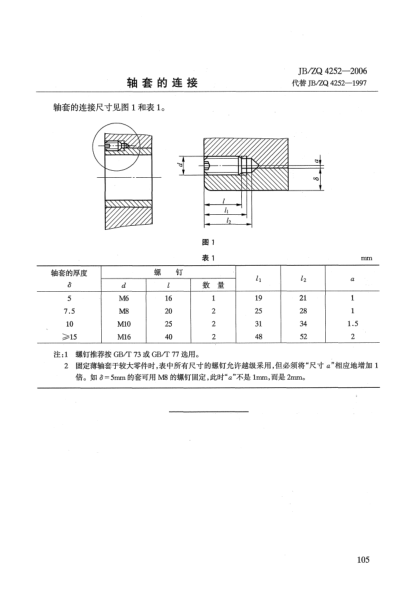 JB/ZQ 4252-2006軸套的連接