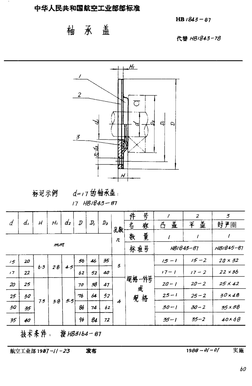 HB 1843-1987軸承蓋