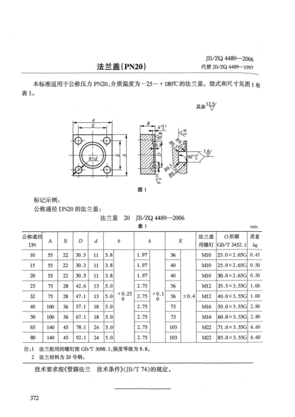 JB/ZQ 4489-2006法蘭蓋(PN20)