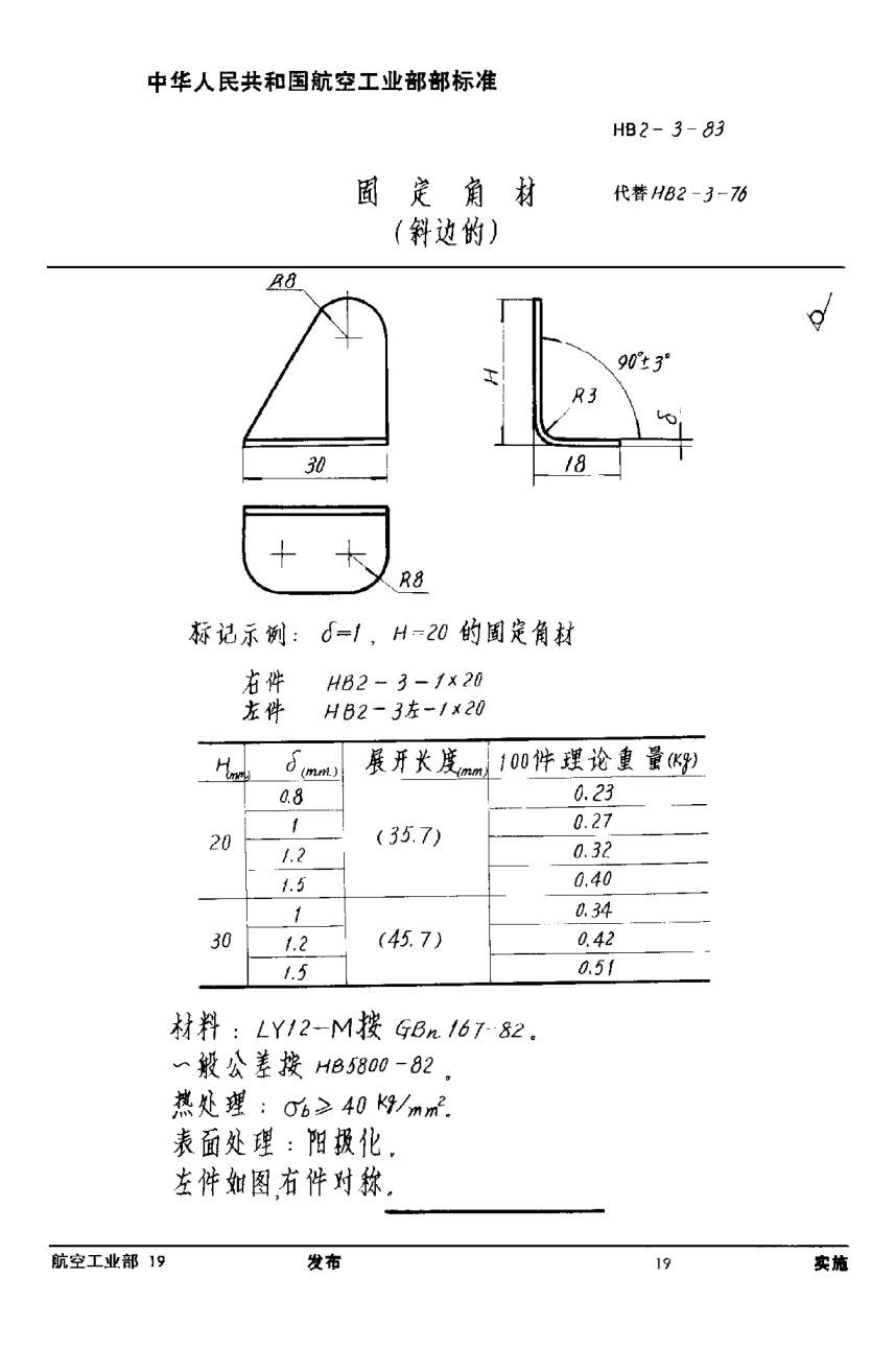 HB 2-3-1983固定角材（斜邊的）