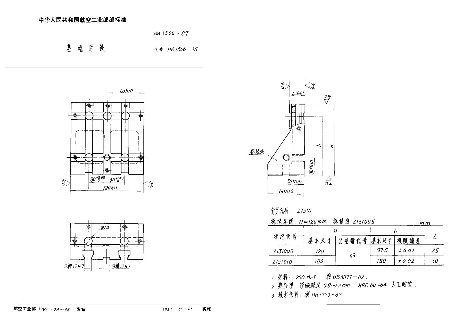 HB 1506-1987基礎(chǔ)角鐵