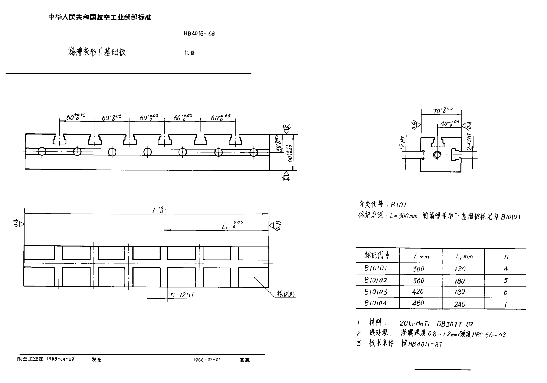 HB 4016-1988偏槽條形下基礎(chǔ)板