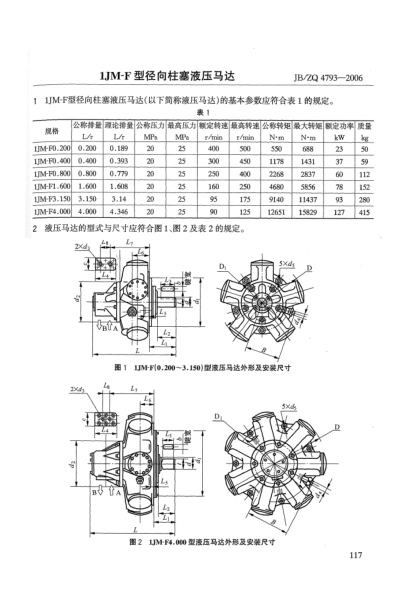 JB/ZQ 4793-20061JM-F型徑向柱塞液壓馬達(dá)