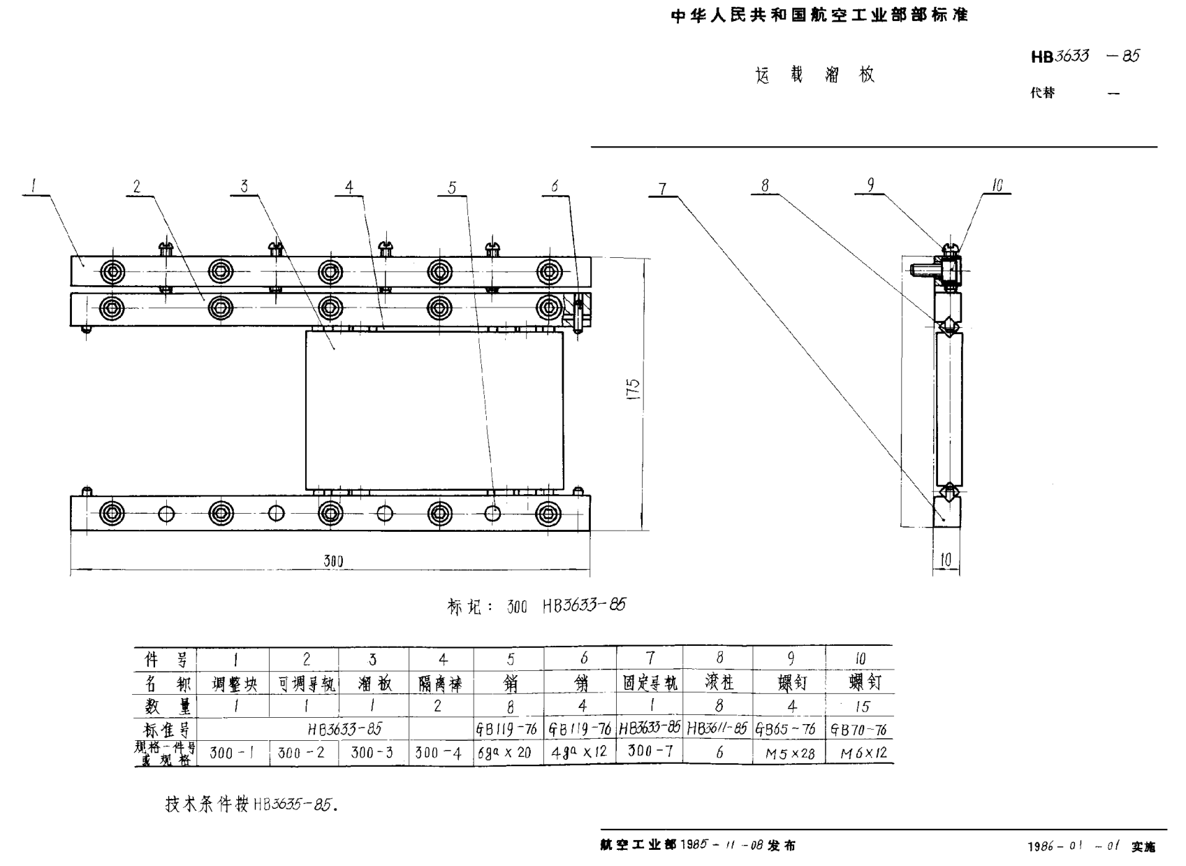 HB 3633-1985運載溜板